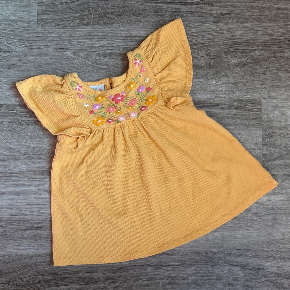 Kids Headquarters toddler girls yellow floral print top